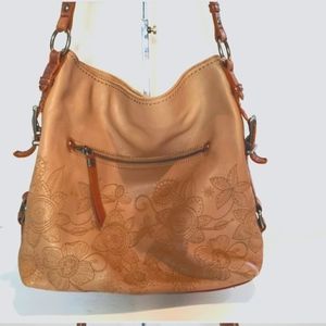 The Sak leather laser cut shoulder bag